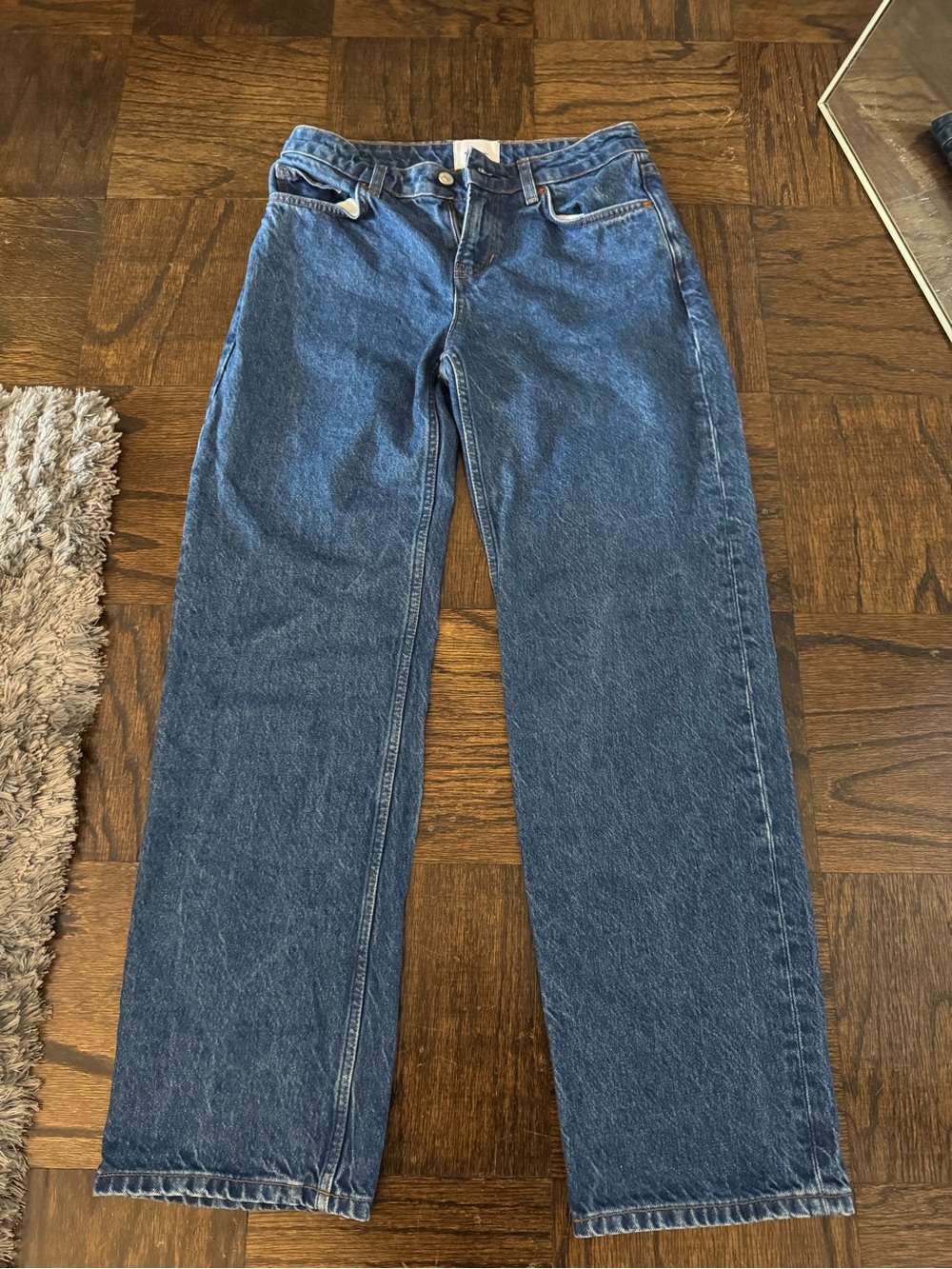 Reformation Blue Charlee Low Rise Straight Leg Jeans